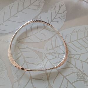 Vintage New Zealand Bangle Sterling Silver Hammered Artisan Handcrafted
